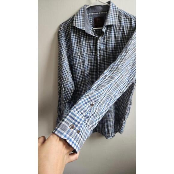 James Tattersall Shirt Mens Large Plaid Button Down Long Sleeve Classic Dress Sh - Picture 3 of 5